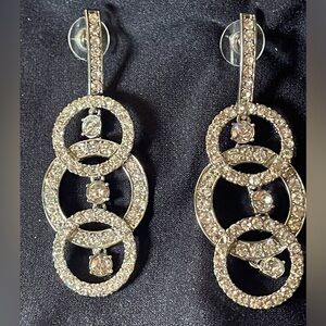 Rhinestone drop tear earrings